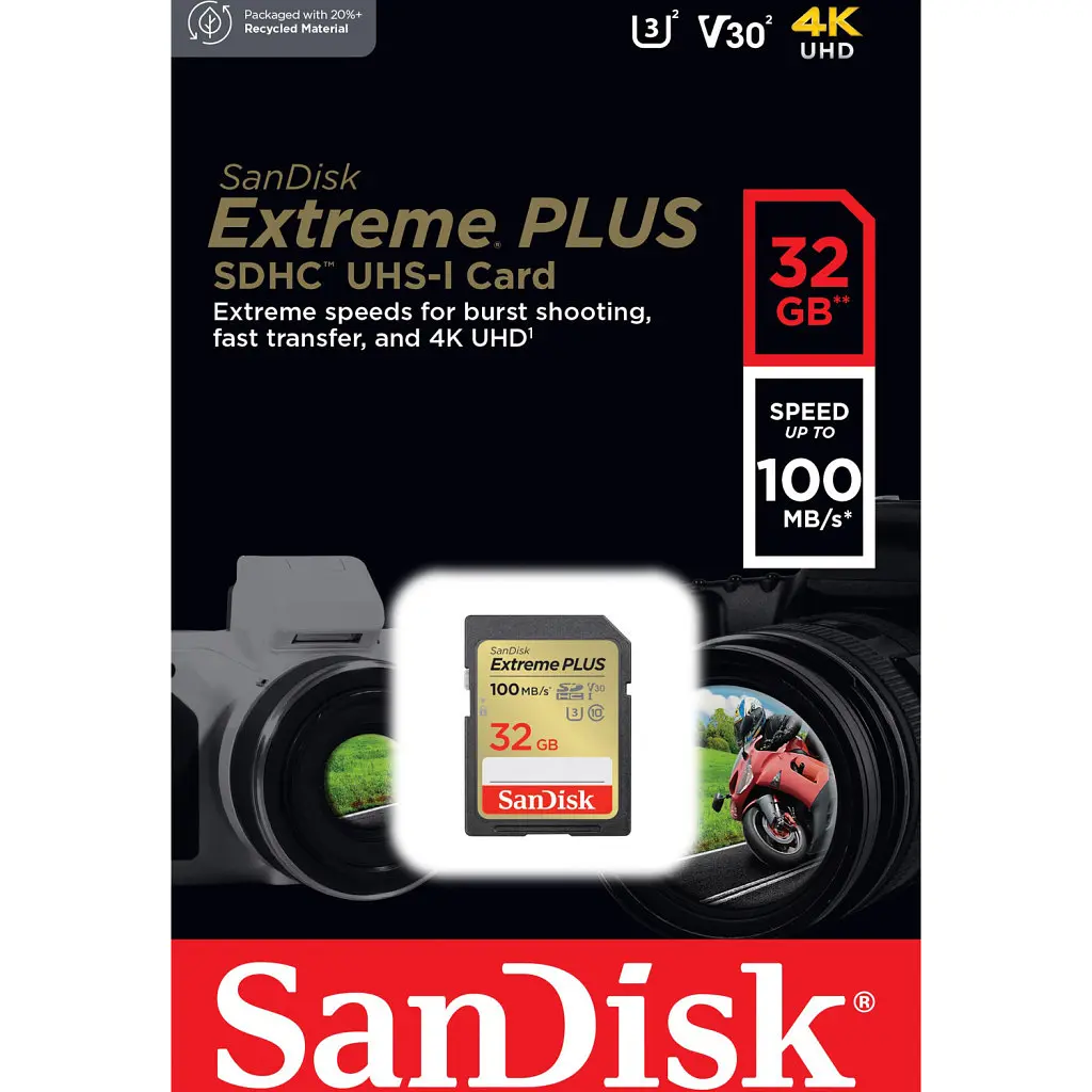 Карта пам'яті SanDisk 32GB SDXC class 10 Extreme PLUS (SDSDXWT-032G-GNCIN) - фото 4