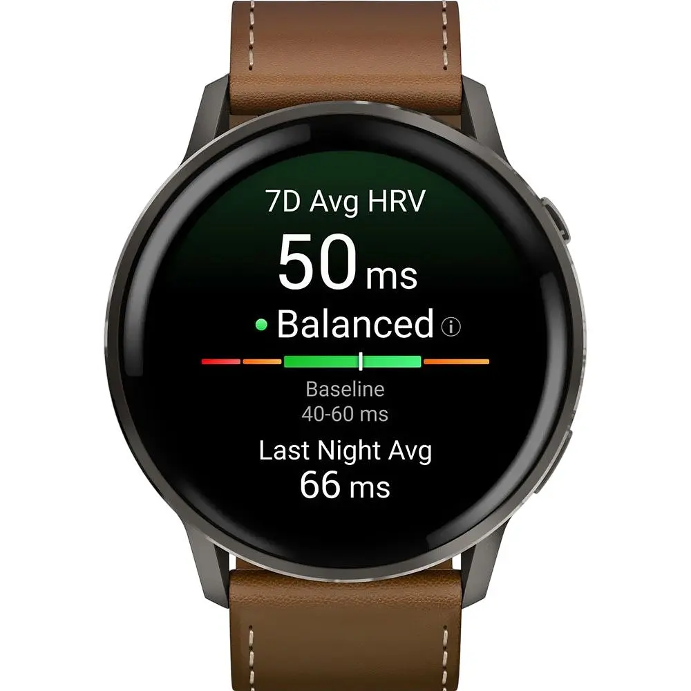 Смарт-годинник Garmin Venu 4 45mm Slate with Brown Leather Band (010-03014-03) [153838] - фото 2