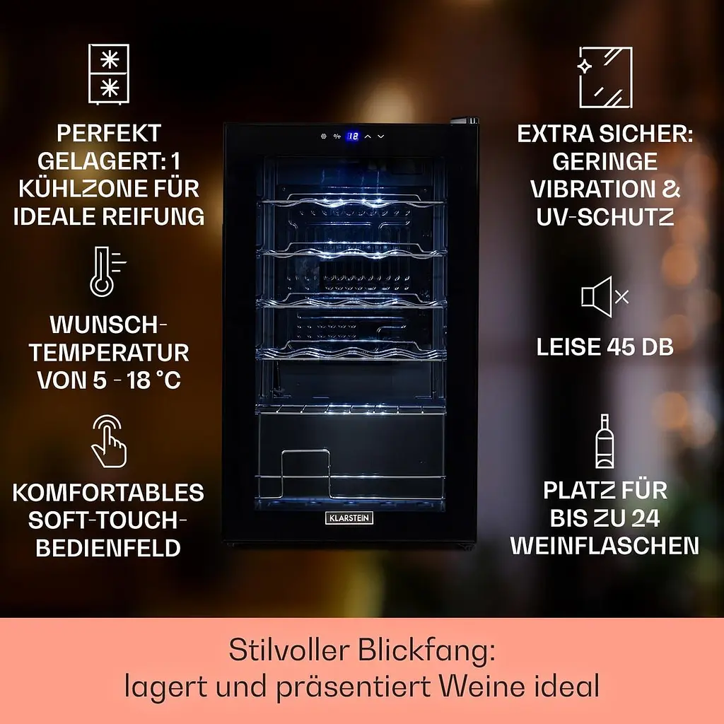 Винный холодильник Klarstein Shiraz 24 Slim Uno (10045881) - фото 3