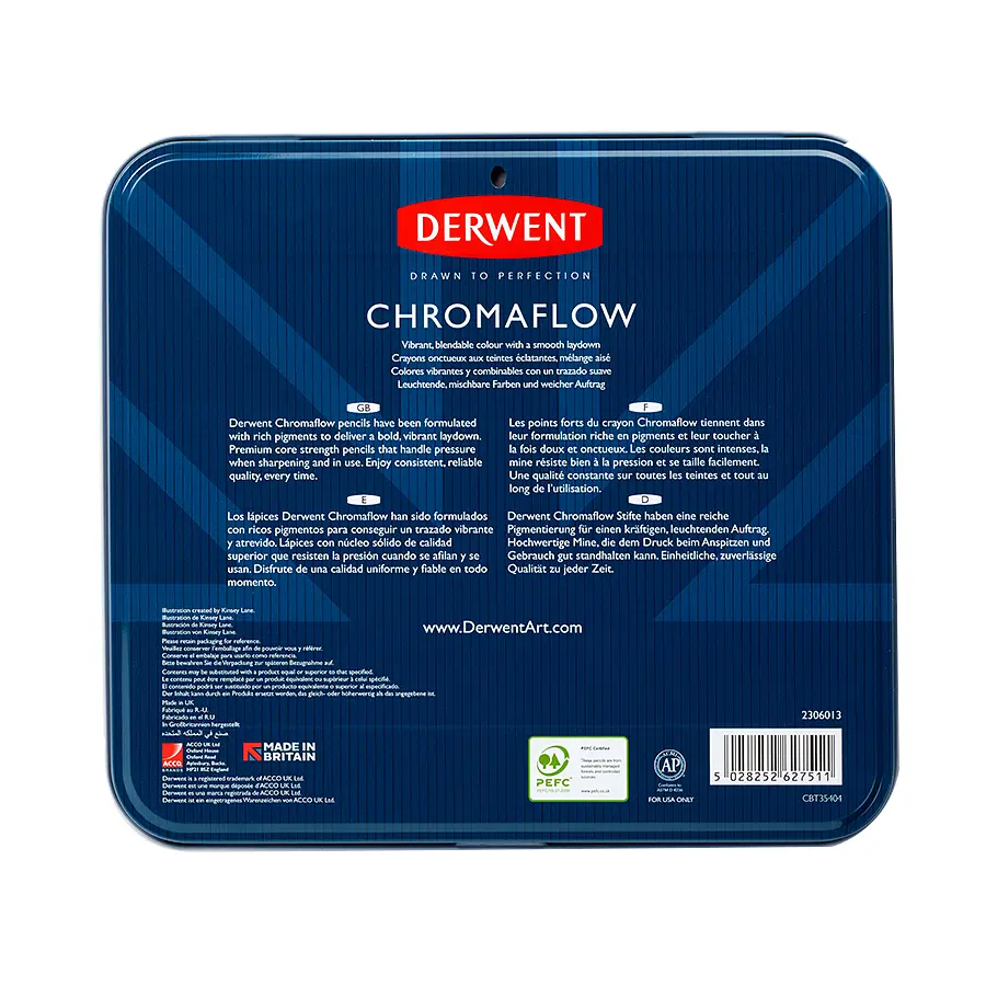 Набір кольорових олівців Chromaflow 48 шт. мет. коробка Derwent - фото 8