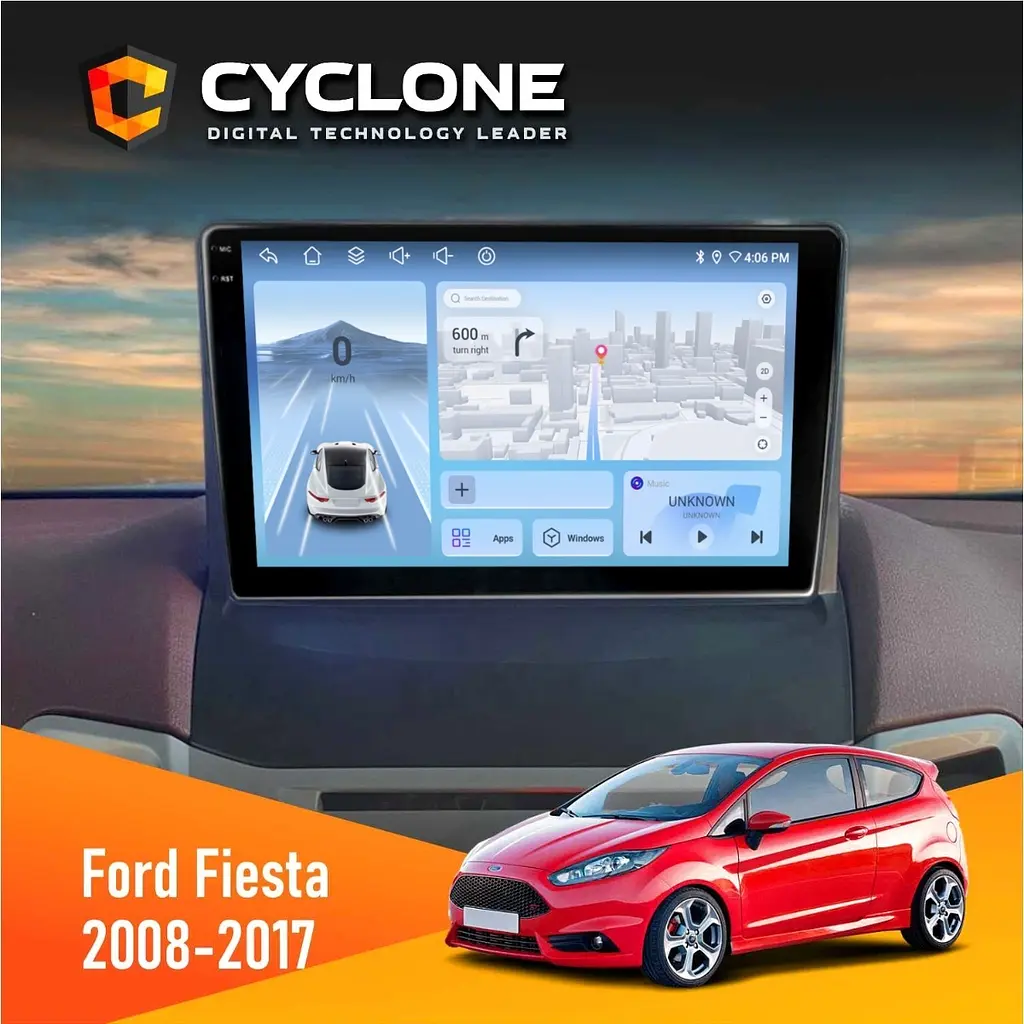 Штатна магнітола Ford Fiesta 2008-2017 Cyclone C9-012 4x64, DSP, 4G Cyclone (НФ-00007844)