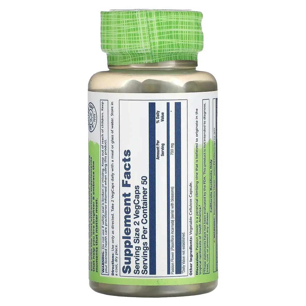 Пасифлора Solaray Passion Flower 700 mg, 100 вегакапсул - фото 2