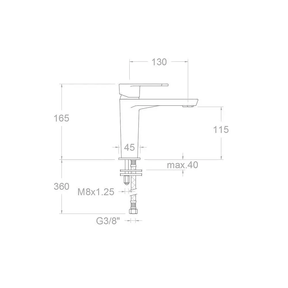 Змішувач для раковини Ramon Soler Alexia одноважільний із запобіжником температури води 16.5 см хром (3604) - фото 2