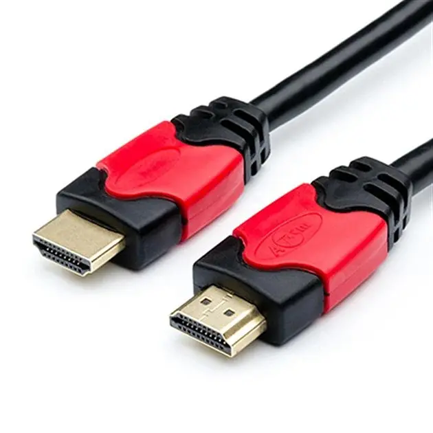 Кабель HDMI - HDMI 15 метрів 1.4 тканинна обплетення (чорно червоний) - фото 2