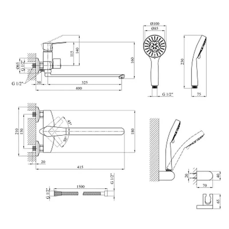 Змішувач Kroner Enzo-C070 (CV023615) - фото 7