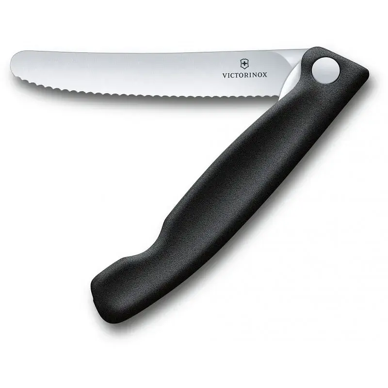 Кухонний ніж Victorinox SwissClassic Foldable Paring 11 см Serrated Black (6.7833.FB)