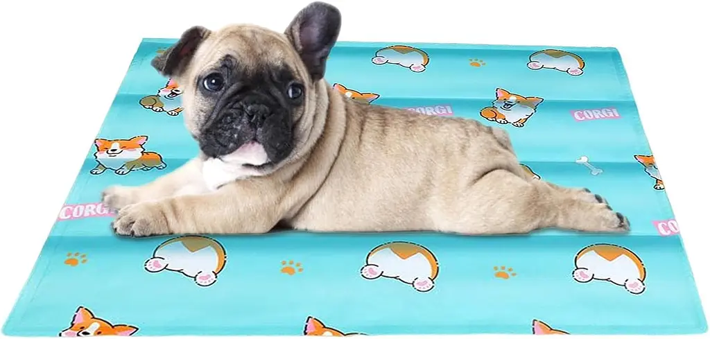 Охолоджуючий килимок для собак та кішок GEL Material Summer Pet Cooling Mat Corgi Blue 60х90 см - фото 8