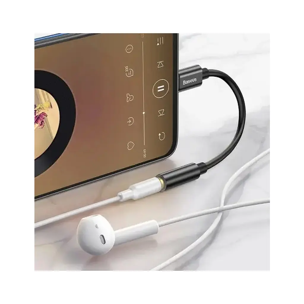 Перехідник USB-C M to 3.5mm F 0.1m black Baseus (CATL54-01) - фото 10