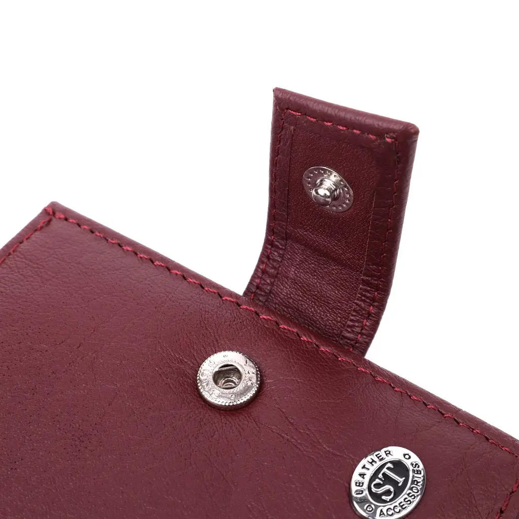 Компактний жіночий гаманець із натуральної шкіри ST Leather 22674 бордовий - фото 3