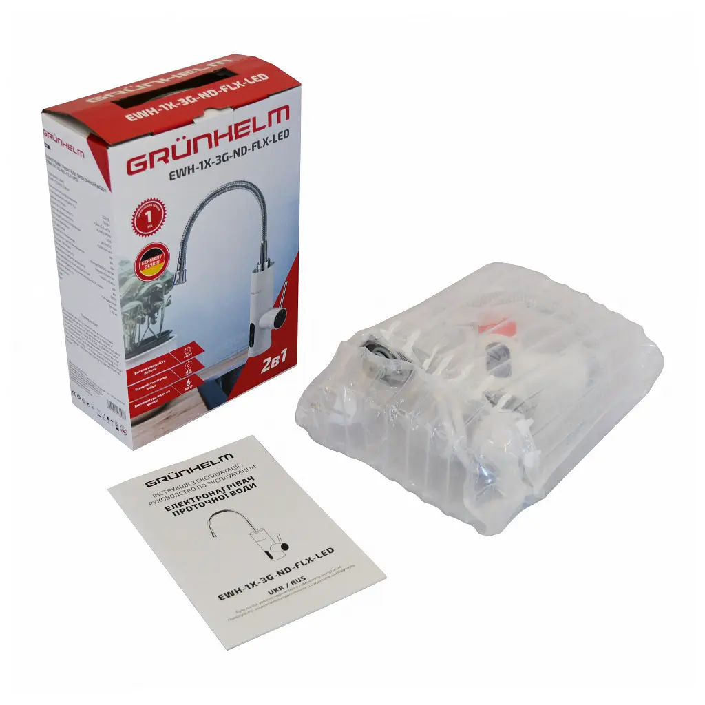 Проточний водонагрівач Grunhelm EWH-1X-3G-ND-FLX-LED - фото 6