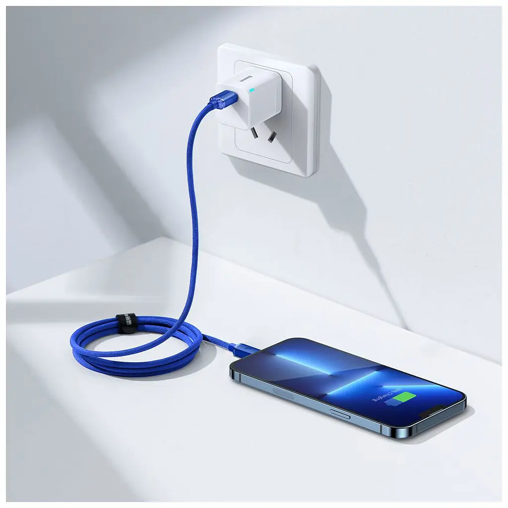 Дата кабель USB-C to Lightning 1.2m 20W blue Baseus (CAJY000203) - фото 7