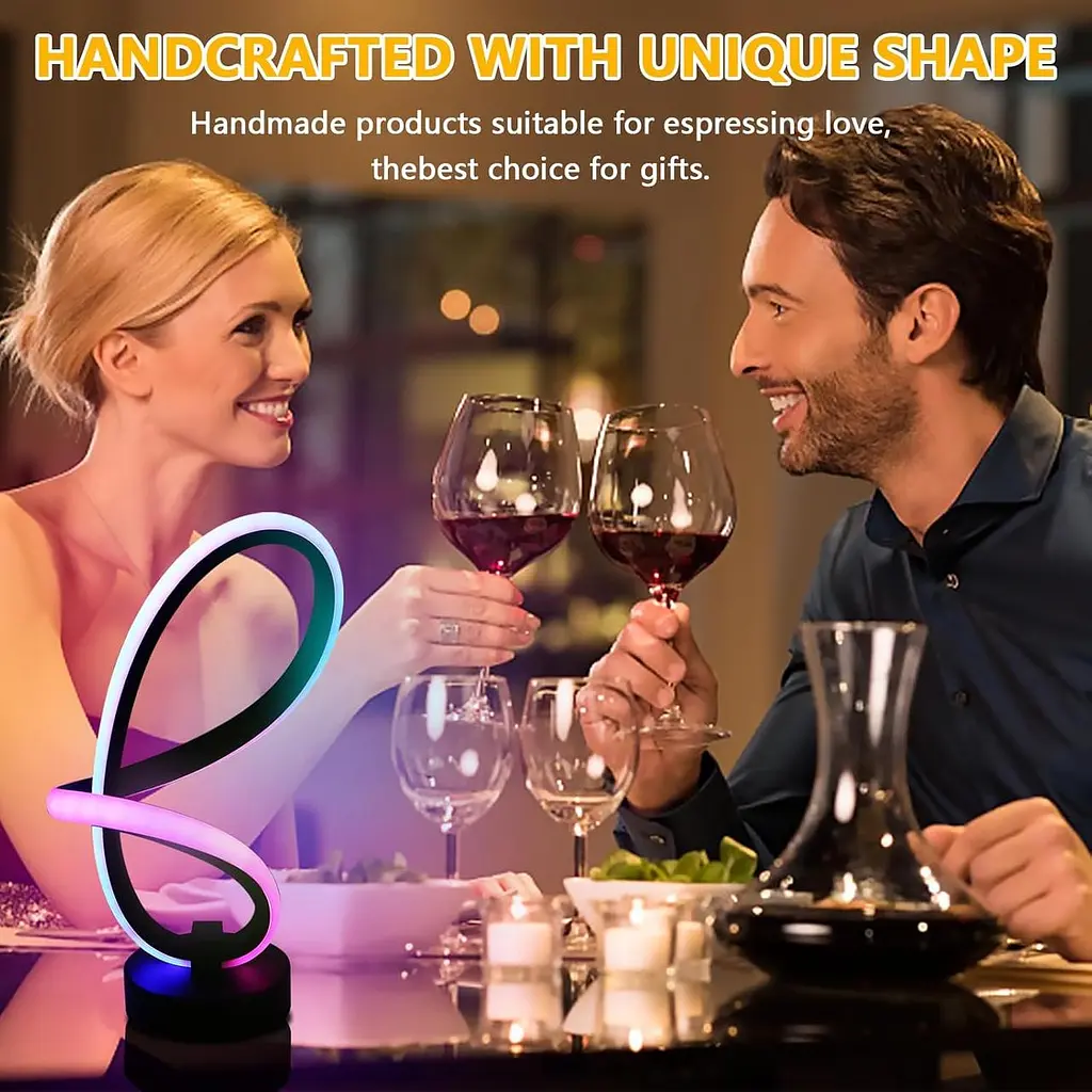 Приліжкова лампа TECKZOON спіральна RGB управління додатком музичний режим - фото 4