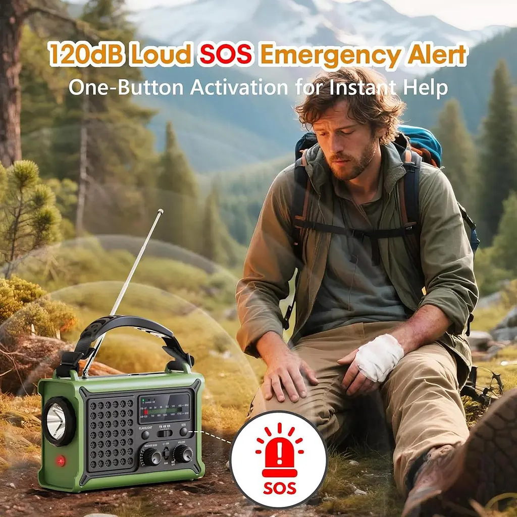 Аварійне радіо Raynic 12000 мА·год з ліхтарем, SOS і Power Bank - фото 5