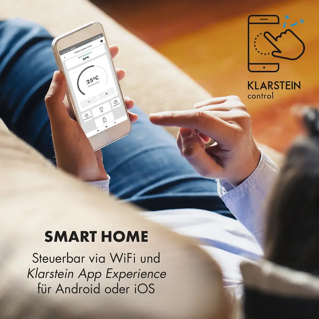 Инфракрасный обогреватель Klarstein Hot Spot Crystal Spotless Smart (10035064) - фото 8