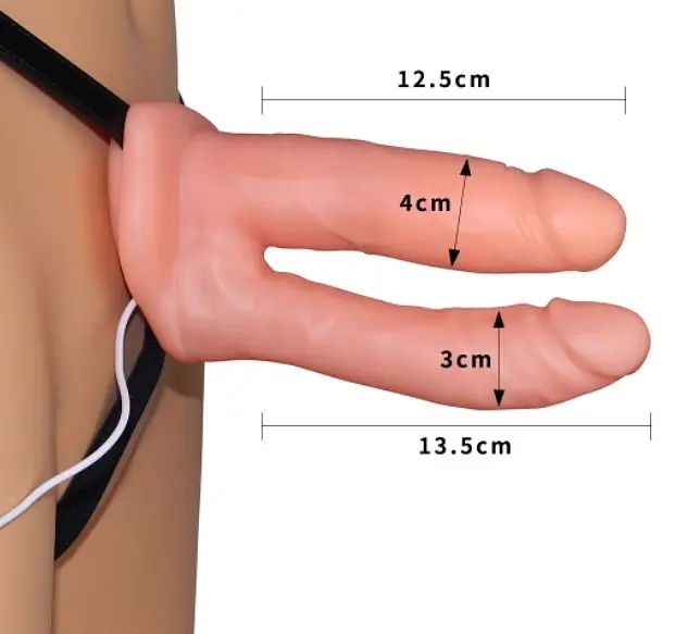 Страпон для подвійного проникнення - Vibrating Unisex Hollow Double Penetration 6" - фото 2