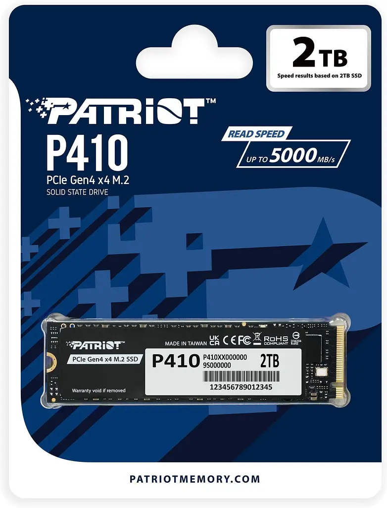 Накопитель SSD Patriot m.2 NVMe 2Tb P410 PCIe 4.0x4 (P410P2TBM28H) - фото 3