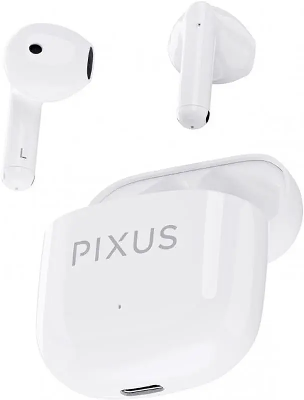 Бездротові навушники Pixus Muse, TWS, BT5.3, 37mAh, 320mAh, 5h, white UA UCRF - фото 2