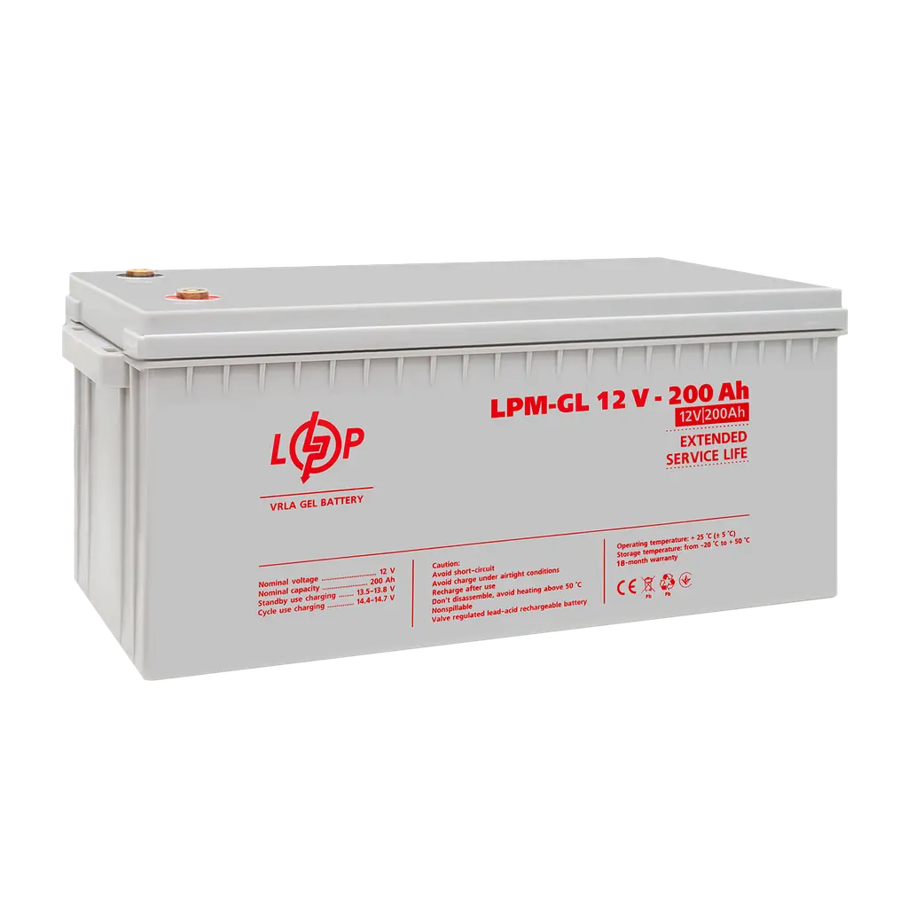 Акумулятор гелевий LPM-GL 12V - 200 Ah - фото 4