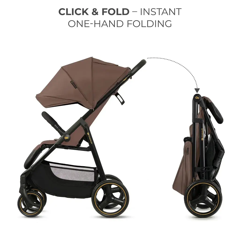 Прогулянкова коляска Kinderkraft Trig 3 Brown (KSTRIG03BRW0000) - фото 2