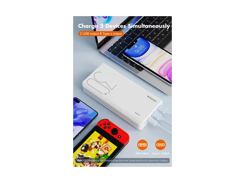Зовнішній акумулятор (Power Bank) Romoss 30000mah Sense8+ (PHP30-401-02) білий - фото 5