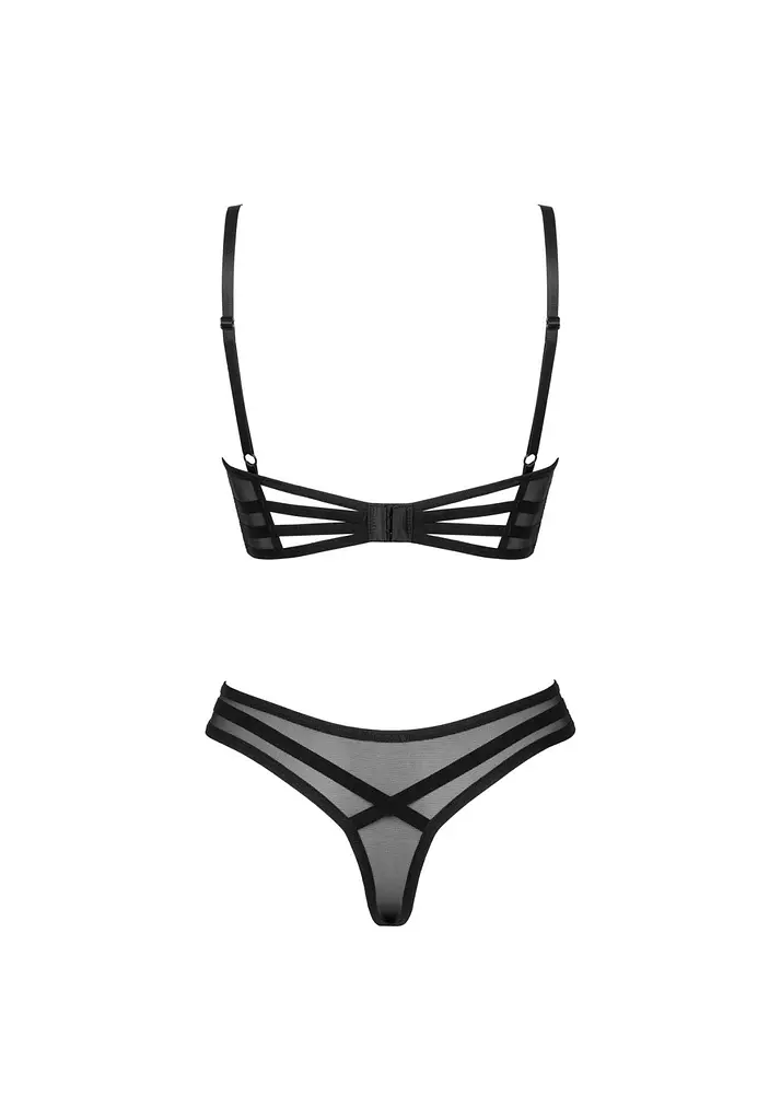 Комплект білизни Obsessive Roxelia XL/2XL чорний - фото 6