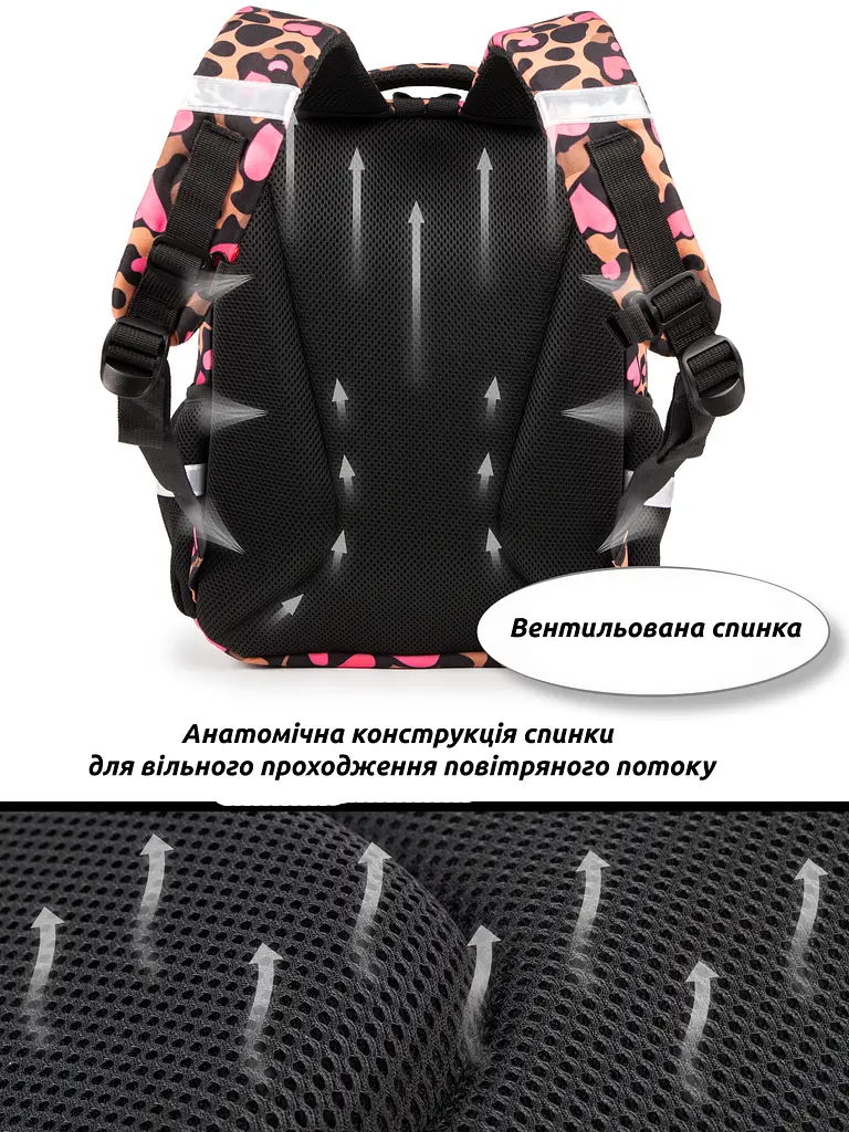 Шкільний рюкзак з ортопедичною спинкою для дівчинки School Standard 38х30х18 см з Тигром для молодших класів (170-63) - фото 5