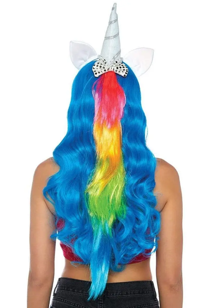 Пов'язка на голову Leg Avenue Magical Unicorn Headband з рогом та райдужною гривою - фото 2