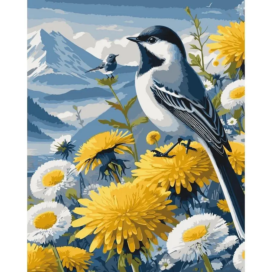 Картина за номерами ART CRAFT Пташки у кульбабках 40x50 см Різнокольоровий (PM-194-K-1594)