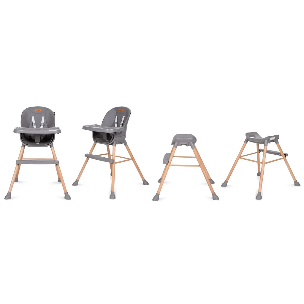 Стульчик для кормления Kidwell Eatan Wood 4 в 1 Gray (5901130091003) - фото 4