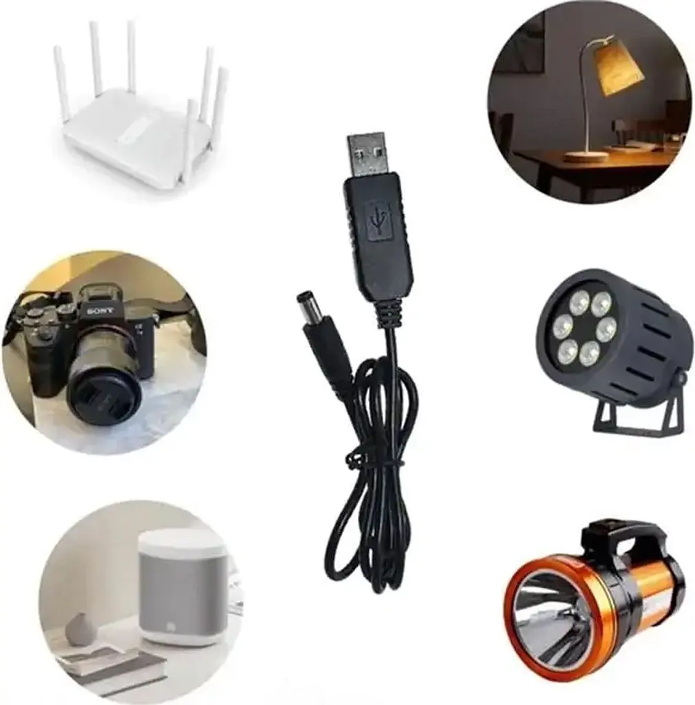 Кабель живлення для роутера/модему USB-A - DC [5V/9V/12V] 5.5x2.1 мм [77242] - фото 5