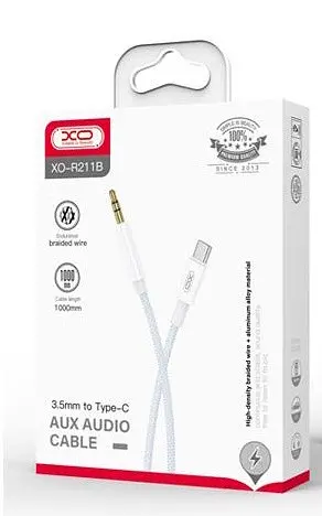 Кабель XO NB-R211B Type-C to 3.5mm audio cable Білий/синій - фото 2