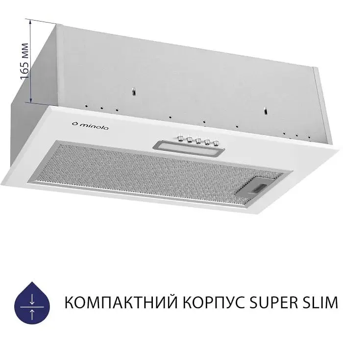 Витяжка Minola HBI 5614 WH 1000 LED вбудована - фото 2