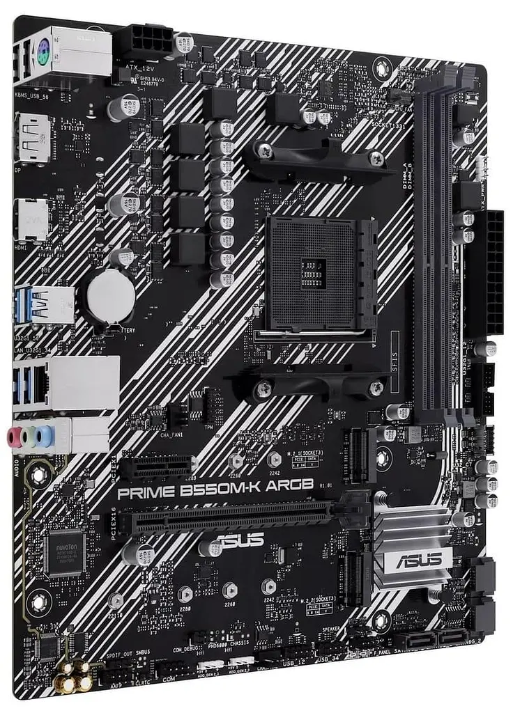 Материнська плата ASUS PRIME B550M-K ARGB (PRIME B550M-K ARGB) (Socket AM4, AMD B550, Micro-ATX) - фото 3