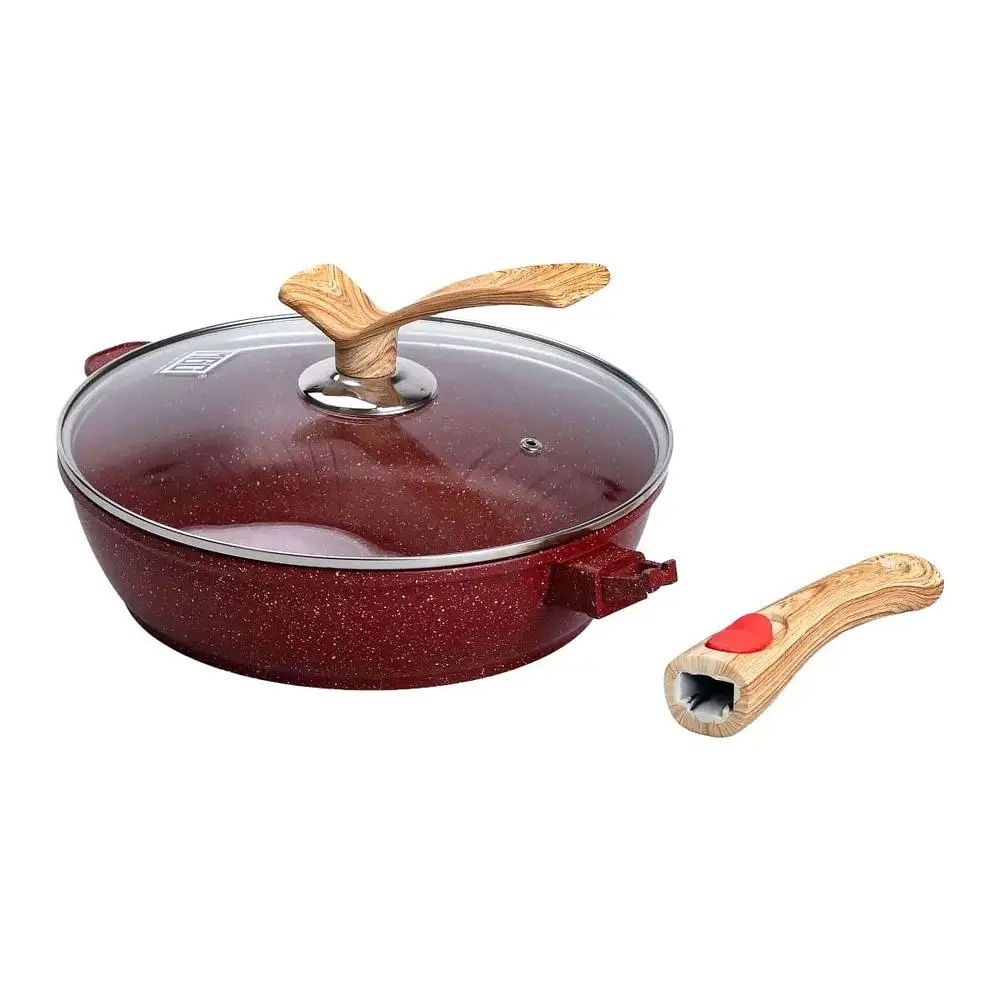 Сковорода універсальна MGC алюмінієва 26 см зі знімною ручкою, червоний MGC HP-4-464R - фото 5