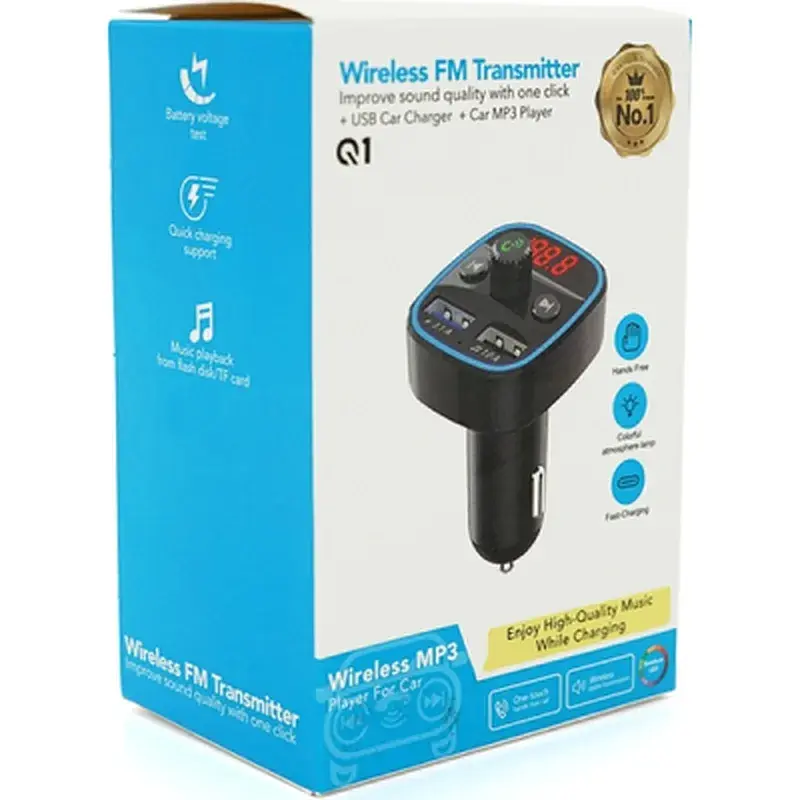 FM модулятор Voltronic Q1, 1.5A, FM, USB, TF (FM-Q1) - фото 4