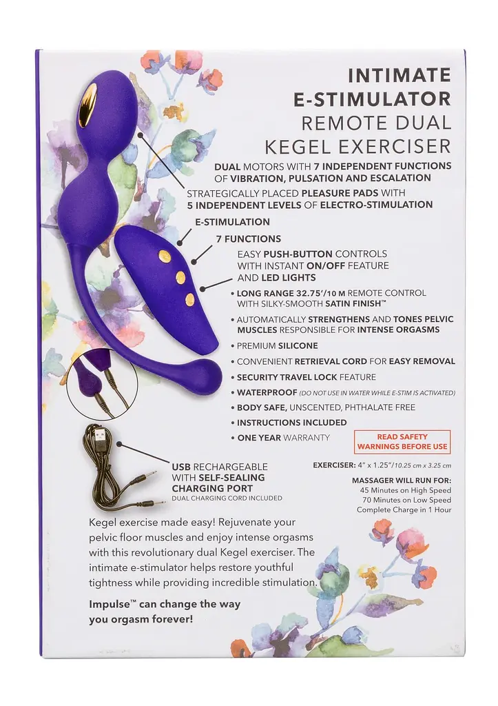 Вагінальні кульки CalExotics E-stim Dual Kegel Exerciser, 19.7 см, фіолетовий - фото 4