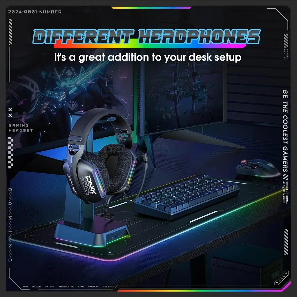 Навушники Onikuma геймерські дротові X-12 Pro з мікрофоном та RGB підсвіткою ігрова гарнітура для ПК - фото 7