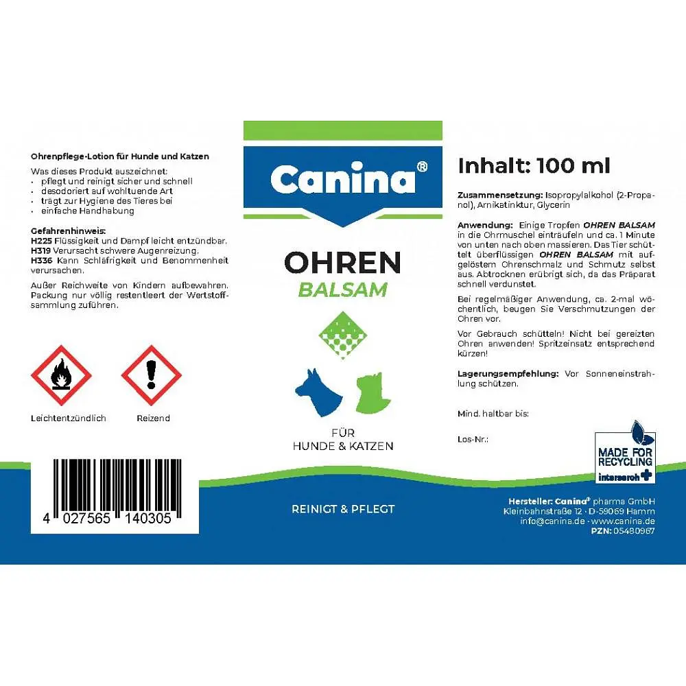 Бальзам лосьон для ухода за ушами Canina Ohren Balsam 100 мл - фото 3