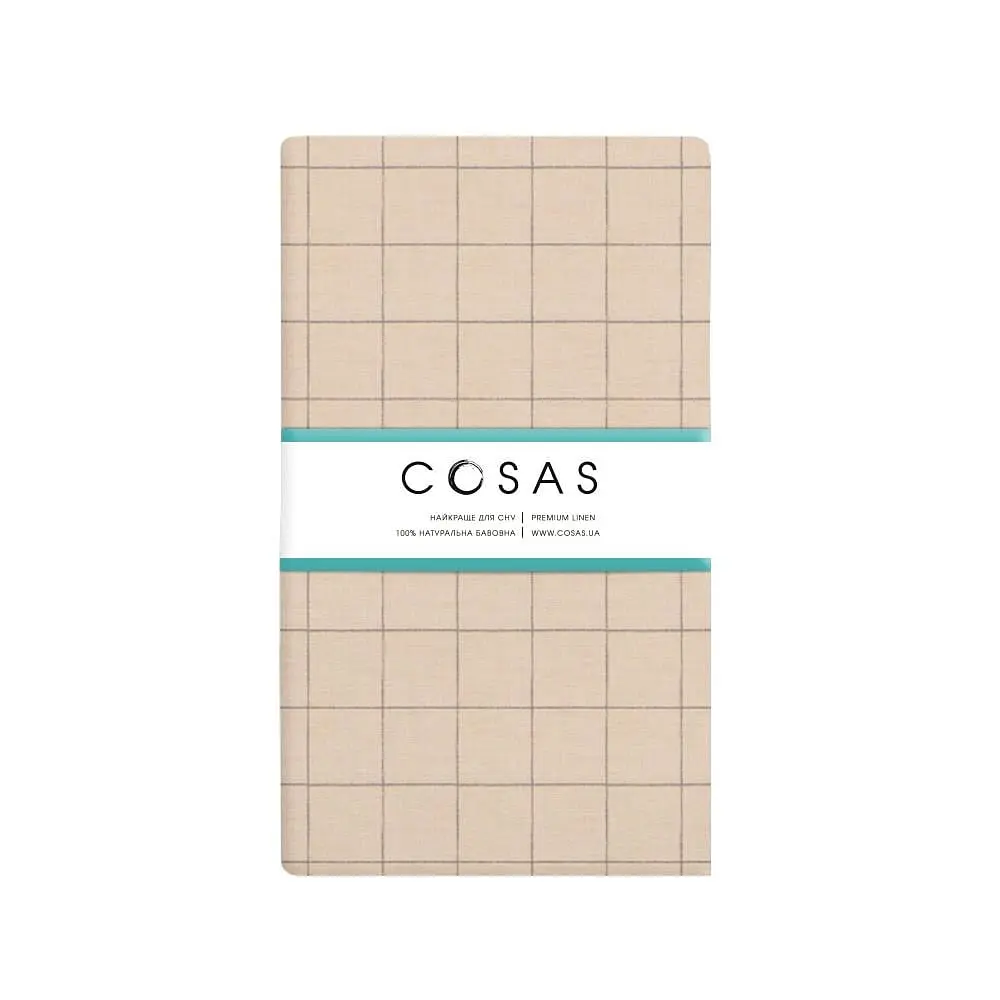 Простирадло на резинці Cosas Beige Geometry 180х200х20 см (CellAshbeige_180х200х20) - фото 4