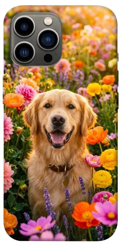 TPU чохол Demsky Flowery labrador для Apple iPhone 13 Pro Max (6.7")