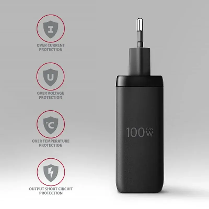 Зарядний пристрій AXAGON 1xUSB + 2xUSB-C 100W QC4+ PD3.0 PPS black (ACU-DPQ100) - фото 6