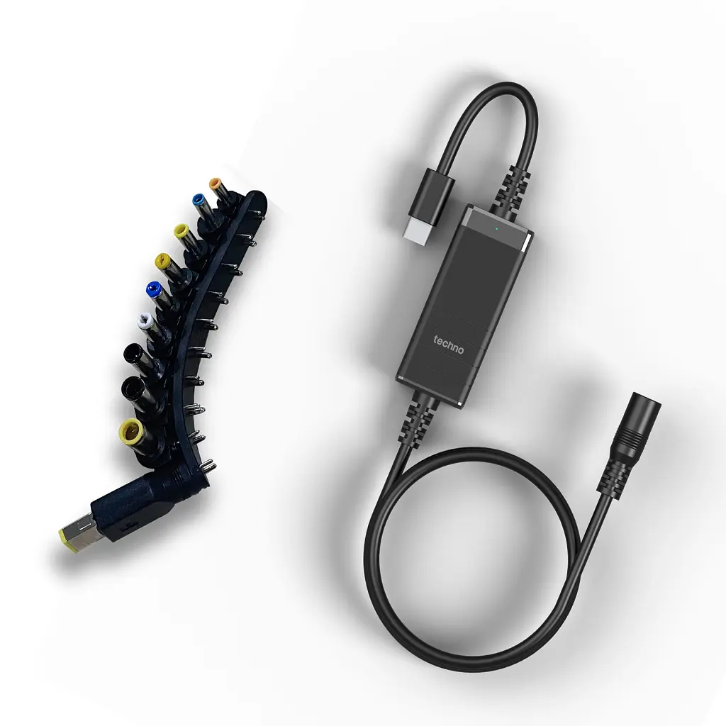Кабель живлення USB-C to DC 100W universal black techno (UC-100W) - фото 2