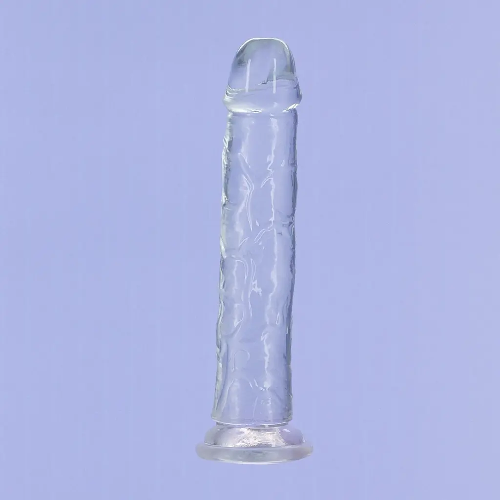 Прозорий фалоімітатор на присосці Addiction Crystal Vertical Dong 9″, 22.8 см + віброкуля в подарунок - фото 3