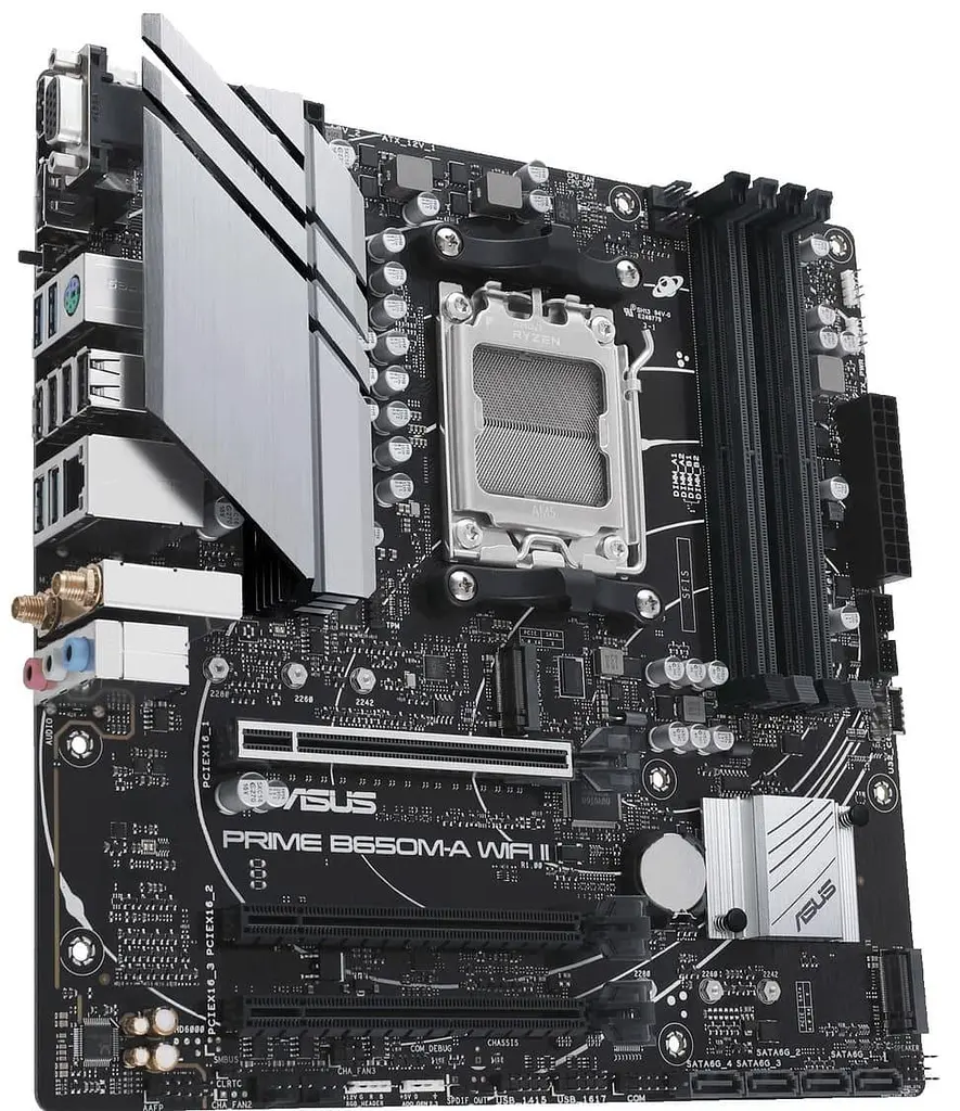 Материнська плата ASUS PRIME B650M-A WIFI II (PRIME B650M-A WIFI II) (Socket AM5, AMD B650, Micro-ATX) - фото 2