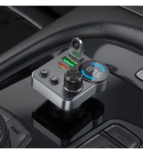 Автомобільний FM модулятор (трансмітер) Hoco E86 2хUSB Type-C PD48W + QC3.0 - фото 4