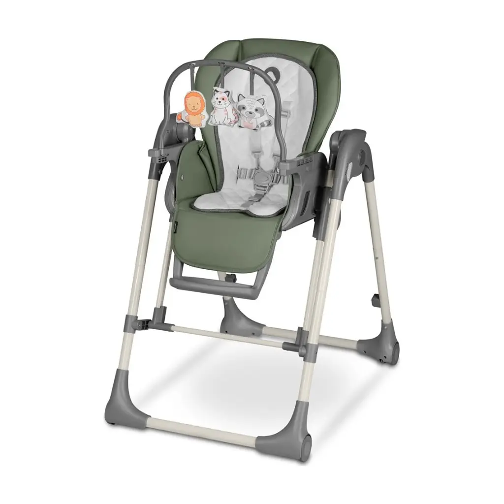 Стілець для годування Lionelo 2 в 1 Laurice Green Olive з функцією гойдалки (LO-LAURICE GREEN OLIVE) - фото 3