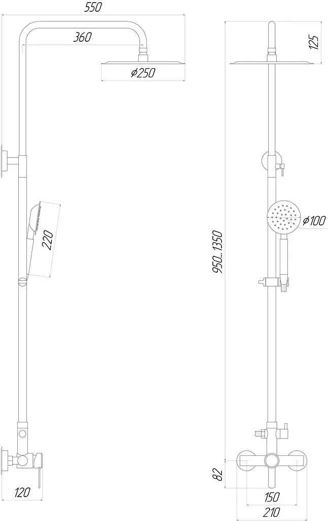 Душевая система Globus Lux Wien SBT2-SH-05, Никель - фото 5