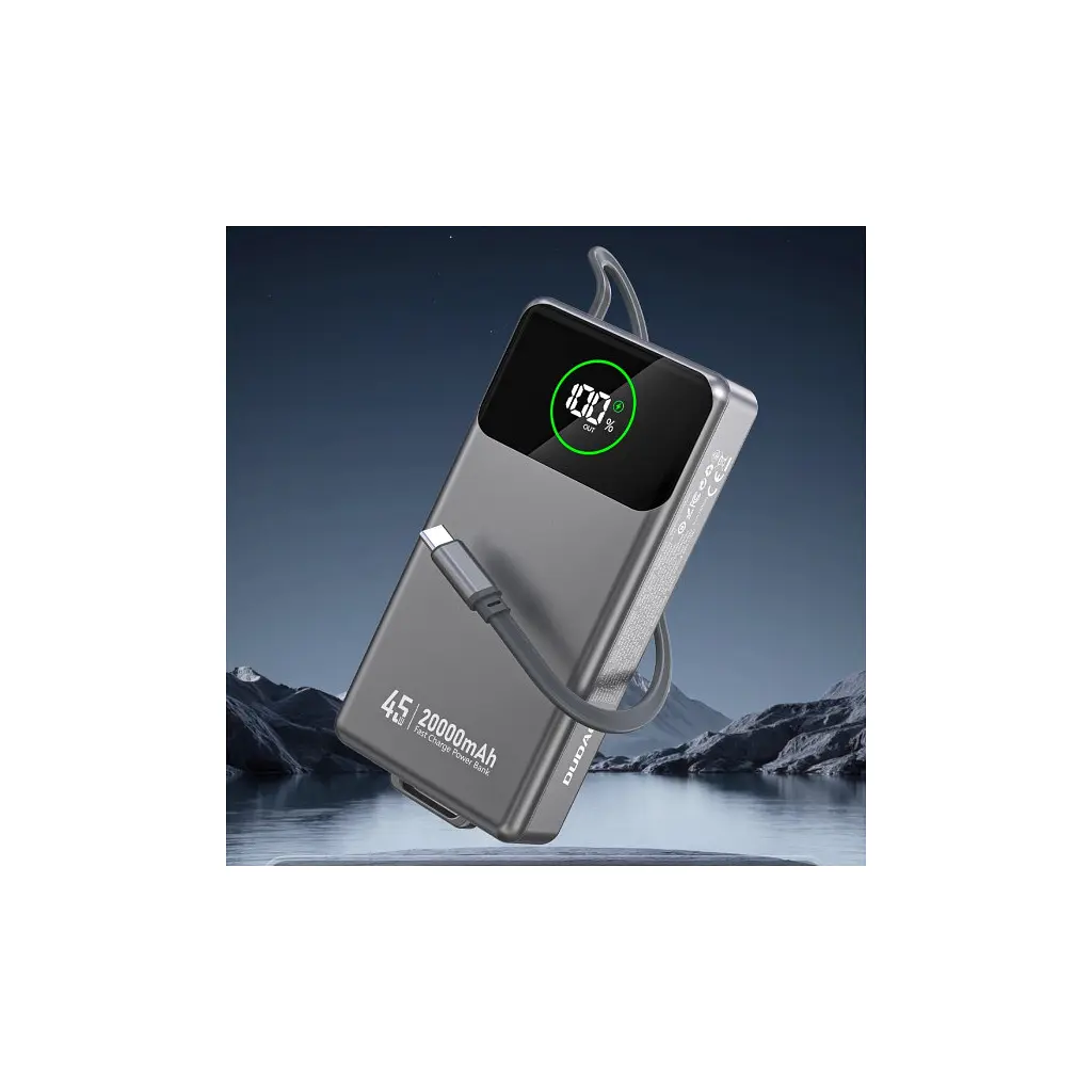 Батарея універсальна Dudao K31Pro 20000mAh 45W PD, QC, with built-in USB-C/Lightning cables (6977196682010) - фото 3