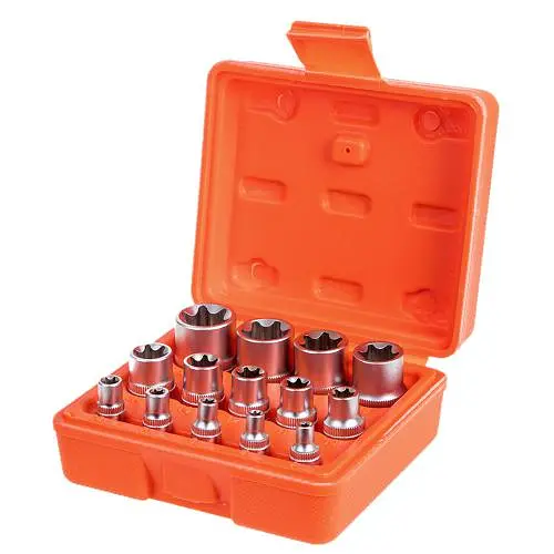 Набір головок торкс Alloid 1/4" 3/8" 1/2" DR Е4-Е24 14 шт (НГЕ-424K) - фото 3
