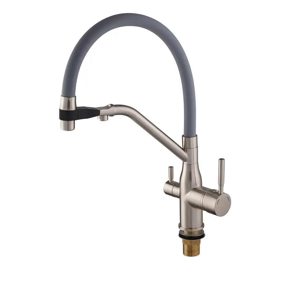 Смеситель для кухни Mixxus Premium Gravity 021 SS Color с гибким изливом MI6980 Нержавеющая сталь - фото 4